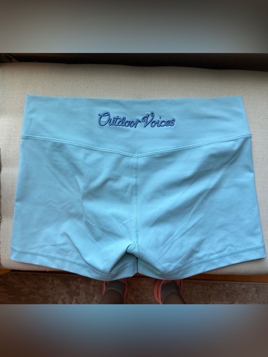 Outdoor Voices Pants - Outdoor Voices High Rise Short L 3” Blue Dust Women's Bike Yoga Shorts